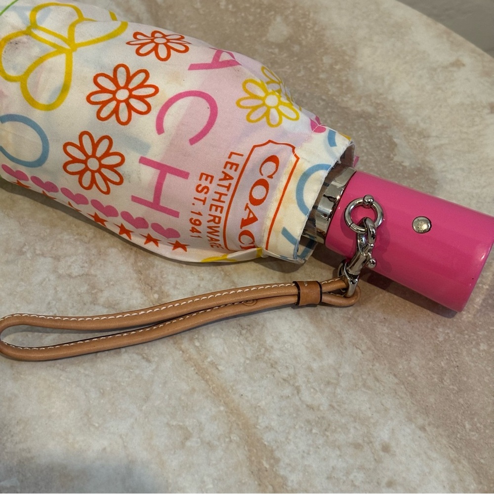 Coach y2k butterfly logo monogram nylon umbrella - Picture 3 of 10